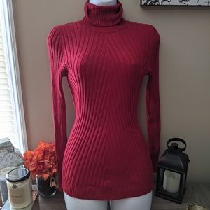 Red turtleneck